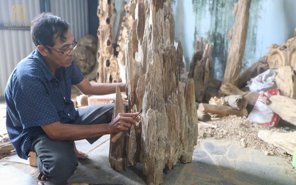 Trầm hương được tạo ra từ phản ứng tự vệ của cây Dó Bầu khi thân cây bị tổn thương (Ảnh sưu tầm)