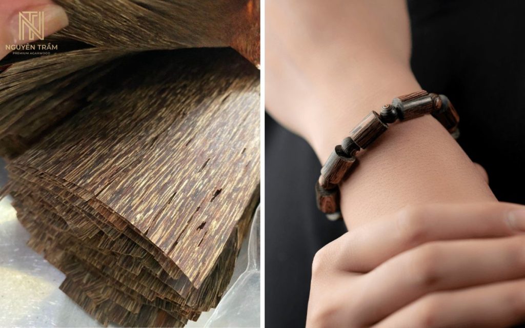 Trầm sánh chứa lượng nhựa dầu cao hơn gỗ Dó thông thường, một số loại trầm sánh có cảm giác nặng và chắc hơn