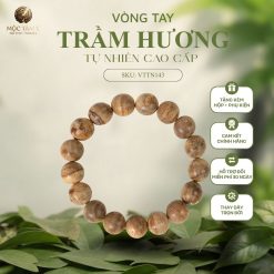 VÒNG TRẦM HƯƠNG TỰ NHIÊN BÔNG VÂN CAM