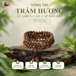 VÒNG TRẦM HƯƠNG TỰ NHIÊN TRẦM KIẾN KHÁNH HÒA 6LY 108 HẠT