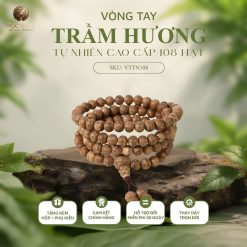 VÒNG TRẦM HƯƠNG TỰ NHIÊN TRẦM BANH RỤC VIỆT NAM 108 HẠT