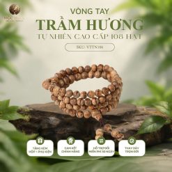 VÒNG TRẦM HƯƠNG TỰ NHIÊN TRẦM BÔNG KHÁNH HÒA 108 HẠT