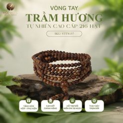 VÒNG TRẦM HƯƠNG TỰ NHIÊN CẬN CHÌM PHILLIP 4LY 30 NĂM TUỔI (216 HẠT)