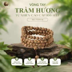VÒNG TRẦM HƯƠNG TỰ NHIÊN TRẦM BANH CAM 108 HẠT