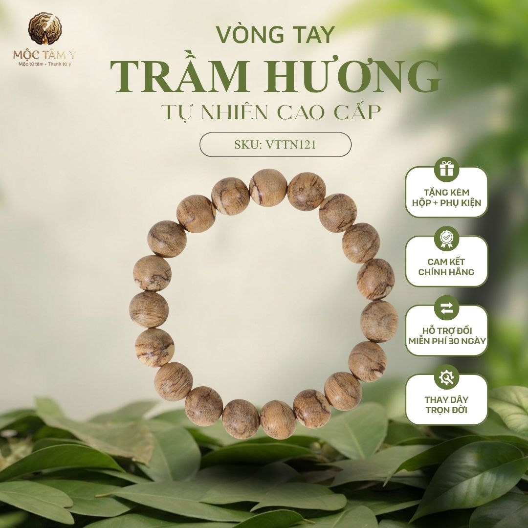 VÒNG TRẦM HƯƠNG TỰ NHIÊN TRẦM VÂN DẦU TIÊN PHƯỚC